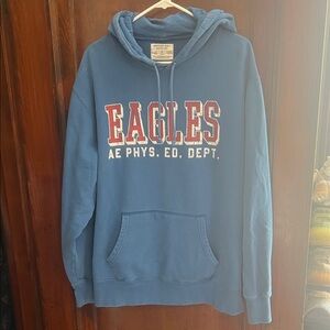 American Eagle Outfitters Blue Hoodie with Red Accents